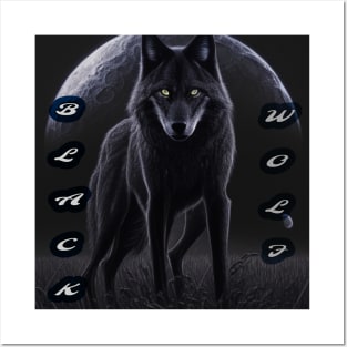black wolf Posters and Art